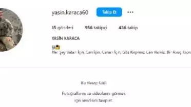 Şehit Karaca profilinde, 'Göz kırpmaz can veririz bir avuç toprak için' yazmış