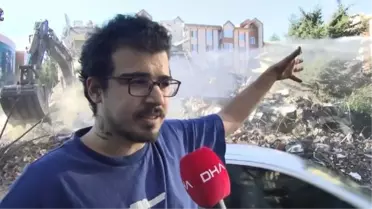 ESENYURT'TA  YIKIM SIRASINDA BİNA CADDEYE ÇÖKTÜ -1