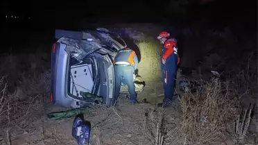 Aksaray'da otomobil şarampole devrildi, 2 kişi yaralandı