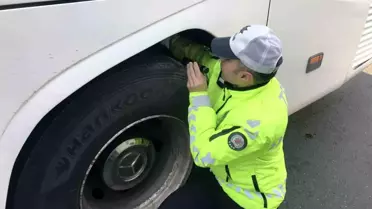 İstanbul'da Otobüslere Kış Lastiği Denetimi