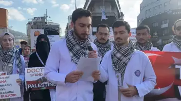 Sakarya ve Zonguldak'ta İsrail'in Gazze'ye saldırılarını protesto eden hekimler sessiz yürüyüş gerçekleştirdi