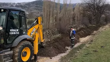 Tokat'ın Hatipli beldesinde doğal gaz çalışmaları başladı