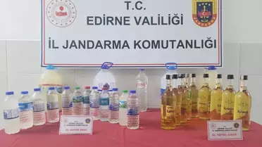Edirne'de 28 litre sahte içki ve 9 şişe gümrük kaçağı ele geçirildi