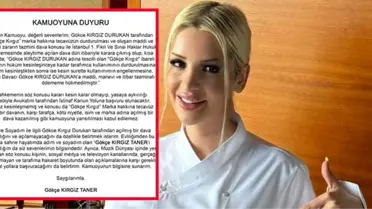 Gökçe Kırgız Durukan, Gökçe Kırgız Taner'e açtığı dava sonrası açıklama yaptı