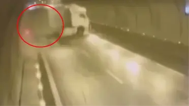 Kontrolden çıkan tır tünelin duvarına çarptı! Ortalık savaş alanına döndü