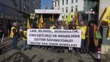 Eğitim Sen İzmir Şubeleri, 2023-2024 eğitim-öğretim yılının ilk yarısıyla ilgili basın açıklaması yaptı