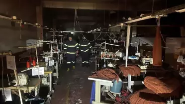 Erbaa'da Tekstil Atölyesinde Yangın Çıktı