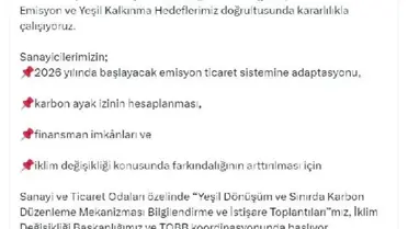 Yeşil Dönüşüm ve Sınırda Karbon Düzenleme Mekanizması Toplantıları Başlıyor