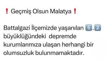 Malatya Valisi: Deprem sonrası herhangi bir olumsuz durum yok