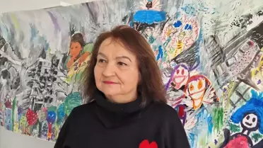 Çorumlu Ressam Şahika Çağlar, Depremzedelerin Resimlerinden Oluşturduğu Kolajı Hollanda'da Sergileyecek