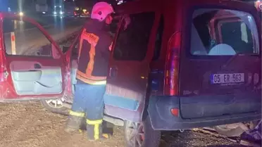 Amasya'da köpeğe çarpmamak için manevra yapan araç mermer yığınına çarptı
