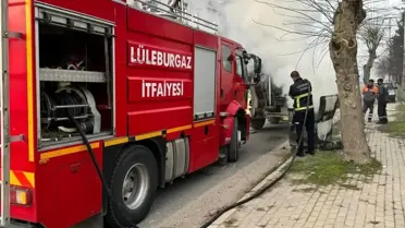 Lüleburgaz'da çöp konteynerinde çıkan yangın itfaiye tarafından söndürüldü