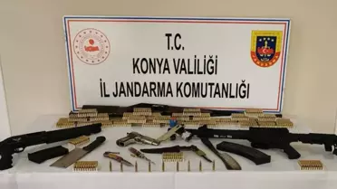 Konya'da silah ve mühimmat kaçakçılığı operasyonu: 3 şüpheli gözaltına alındı