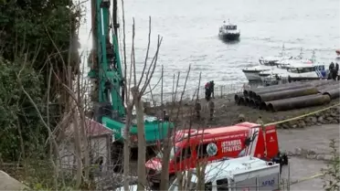 Beşiktaş Ortaköy Sahili'nde İnşaat İşçileri Denize Düştü