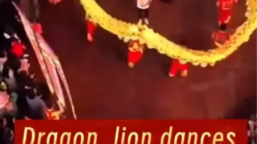 Çin'de Bahar Bayramı kutlamalarında ejderha ve aslan dansı performansları sergilendi