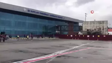 Trabzon Havalimanı'nda yolcu köprüsü çalışmaları sürüyor