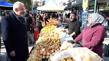 Isparta Belediye Başkanı Şükrü Başdeğirmen Salı Pazarında Esnafı Ziyaret Etti