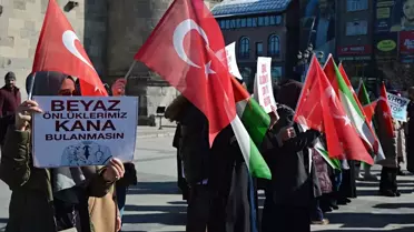 Erzurum'da Hekimler ve Sağlık Çalışanları İsrail'in Saldırılarını Protesto Etti