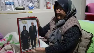 92 yaşındaki Latife Yargı, Cumhurbaşkanı Erdoğan'a manilerle sevgisini dile getirdi