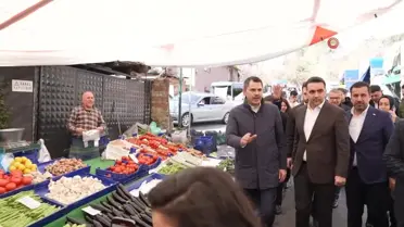 İBB Başkan Adayı Murat Kurum, Sarıyer Çarşamba Pazarı'nda Esnafı Ziyaret Etti