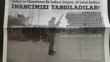 Malatya'da 28 Şubat protestosu: Kentin ilk renkli gazetesi siyah-beyaz basıldı