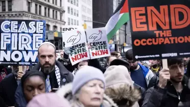 New York'ta Filistin Destekçileri İsrail'e Karşı Eylem Başlattı