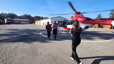Bartın'da parmağı kopan kişi ambulans helikopterle Ankara'ya yetiştirildi