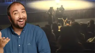 Komedyen Özgür Turhan İzmir'deki gösterisinde düştü