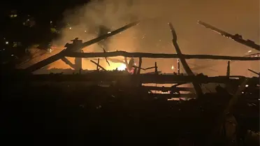 Çorum'un Osmancık ilçesinde ev yangını