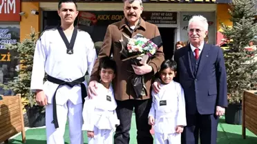 Erzurum'da şehit çocuklarının tekvando kuşak bağlama törenine yoğun ilgi