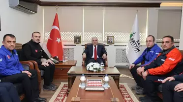AFAD, Deprem Haftası kapsamında Vali Ünsal'ı ziyaret etti