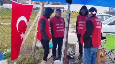 Balıkesir'de Gesbey Fabrikası'nda işten atılan işçiler eylem yapıyor