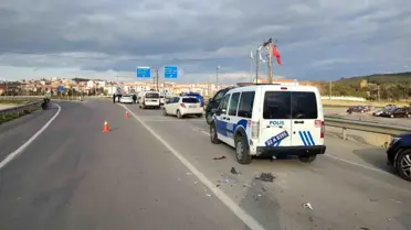 Keşan'da kaçan sürücü polis otosuna çarptı