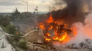 Adana-Pozantı Otoyolu'nda devrilen tırda çıkan yangın söndürüldü