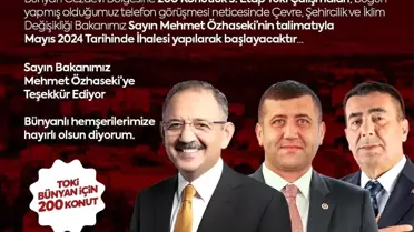 Bünyan'da 200 Konutluk 3. Etap TOKİ Projesi Başlıyor