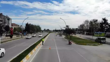 Edirne'de Ramazan Bayramı öncesi dron destekli trafik tedbirleri uygulandı