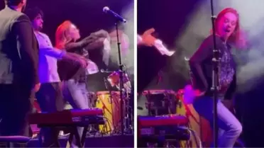 Demet Evgar ve Taner Ölmez aynı sahnede! Önce düet yaptılar sonra halay çektiler