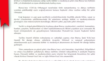 Bursa'nın Fethi 698. Yıl Dönümü Kutlandı