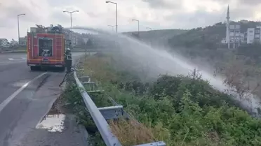Hatay'ın Belen ilçesinde çalılık ve otluk alanda yangın çıktı