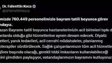 Sağlık Bakanı: Bayram tatili boyunca 760 bin 449 sağlık personeli görev yapacak