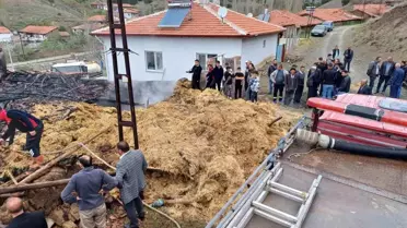 Çorum'un Sungurlu ilçesinde ev yangını