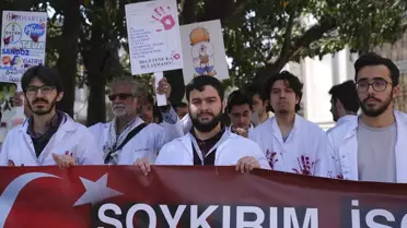 Fatih'te hekimler İsrail'in Gazze'ye yönelik saldırılarını protesto etti