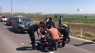 Çorlu'da hafif ticari araç ile motosiklet çarpıştı: 2 yaralı