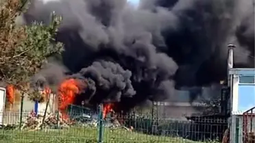 Bartın Organize Sanayi Bölgesindeki Fabrikada Konteyner Yangını