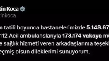 Bayram Tatili Boyunca Hastanelerde 5 Milyon 148 Bin 676 Acil Servis Hizmeti Verildi