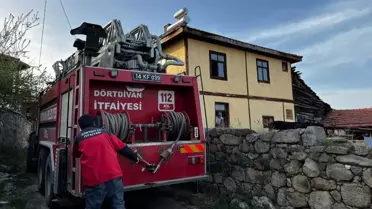 Bolu'nun Dörtdivan ilçesinde bir evin bacasında çıkan yangın söndürüldü
