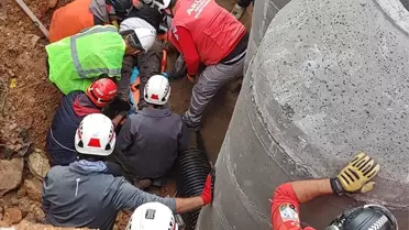 Bodrum'da meydana gelen heyelanda 2 işçi kurtarıldı