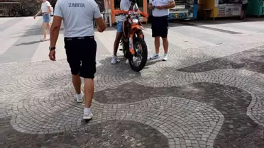 Kemer Belediyesi Zabıta Müdürlüğü'nden motosiklet ve bisiklet denetimi
