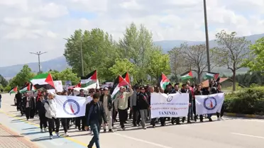 DPÜ Öğrencileri İsrail'in Gazze'ye saldırılarına tepki gösterdi