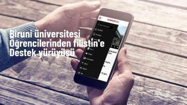 Biruni Üniversitesi öğrencileri Filistin'e destek yürüyüşü düzenledi